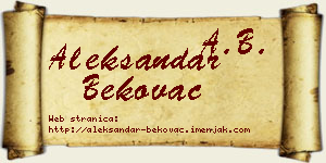 Aleksandar Bekovac vizit kartica